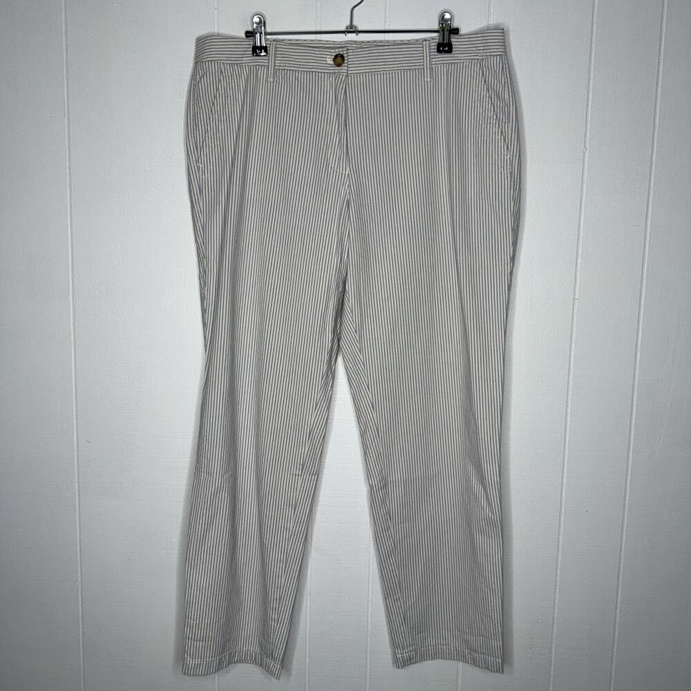 Talbots Women’s Relaxed Chino Pant Striped Cotton Blend Size 12